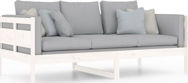 vidaXL Λευκό Ημερήσιο Κρεβάτι από Μασίφ Πεύκο, 90x190 cm