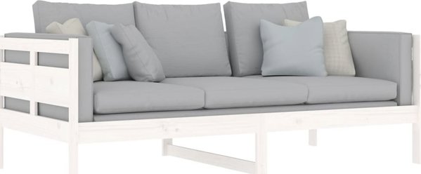 vidaXL Λευκό Ημερήσιο Κρεβάτι από Μασίφ Πεύκο, 90x190 cm