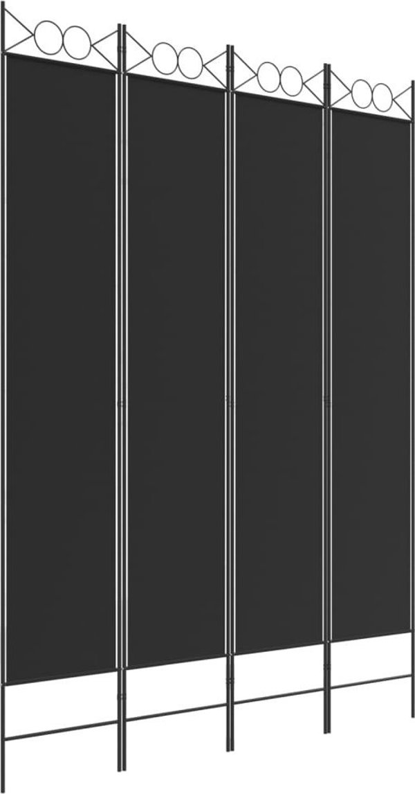 vidaXL vidaXL Parawan 4-panelowy, czarny, 160x220 cm, tkanina