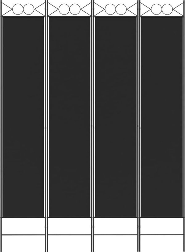 vidaXL vidaXL Parawan 4-panelowy, czarny, 160x220 cm, tkanina