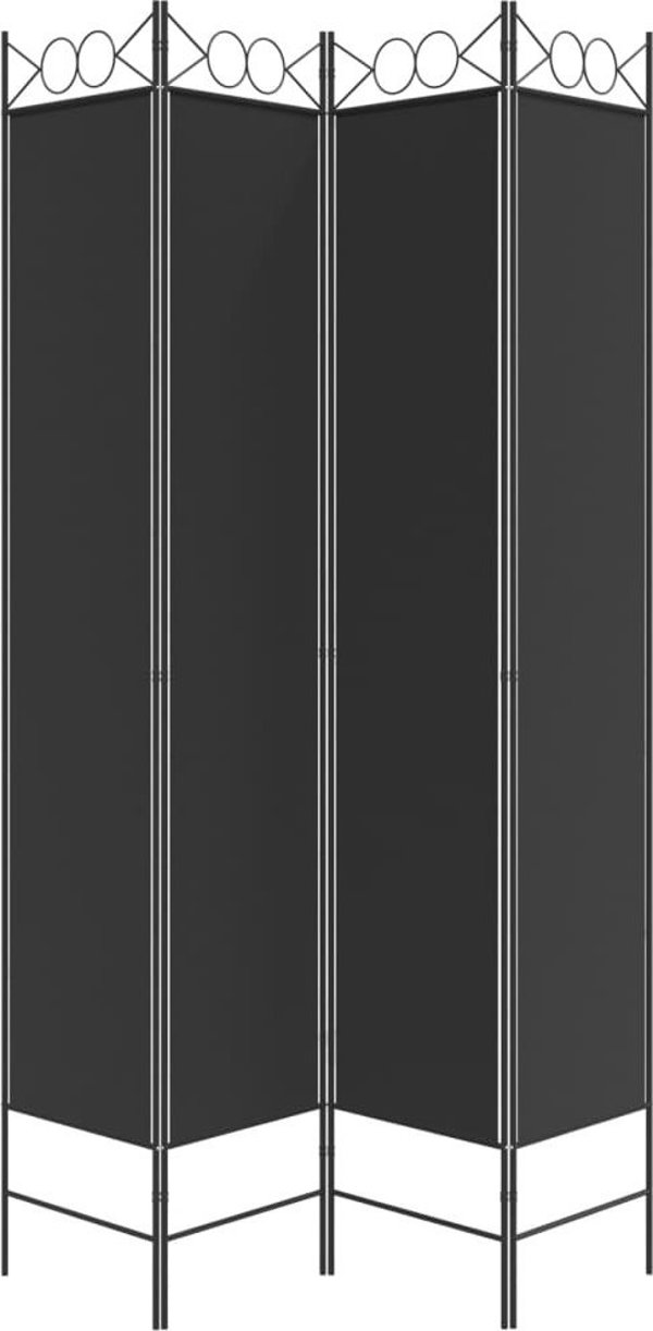 vidaXL vidaXL Parawan 4-panelowy, czarny, 160x220 cm, tkanina