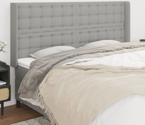 vidaXL Κεφαλάρι uszak, γκρι ανοιχτό, 203x16x118/128 εκ, ύφασμα