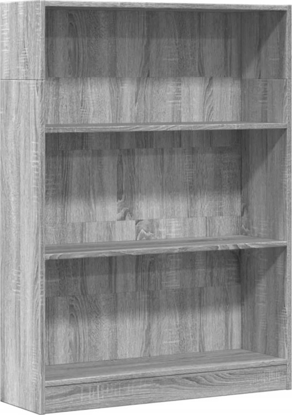 vidaXL Regal szary dab sonoma 80x24x109 cm material drewnopochodny