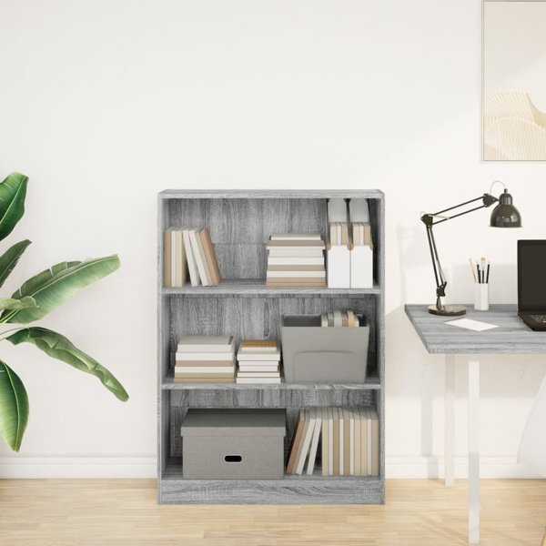 vidaXL Regal szary dab sonoma 80x24x109 cm material drewnopochodny