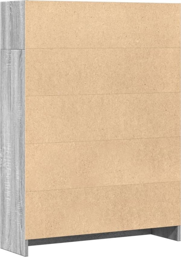 vidaXL Regal szary dab sonoma 80x24x109 cm material drewnopochodny