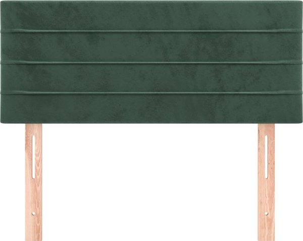 vidaXL Κεφαλάρι κρεβατιού σκούρο πράσινο 90x5x78/88 cm βελούδινο