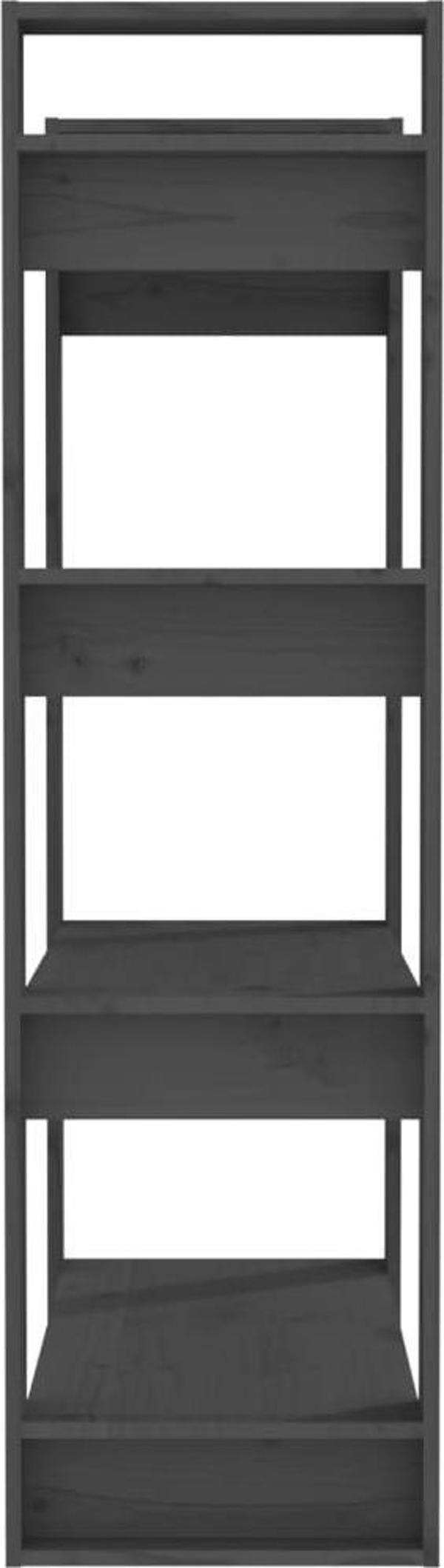 vidaXL Ράφι/Διαχωριστικό Βιβλιοθήκης, Γκρι, 80x35x125 cm, Ξύλο Πεύκου
