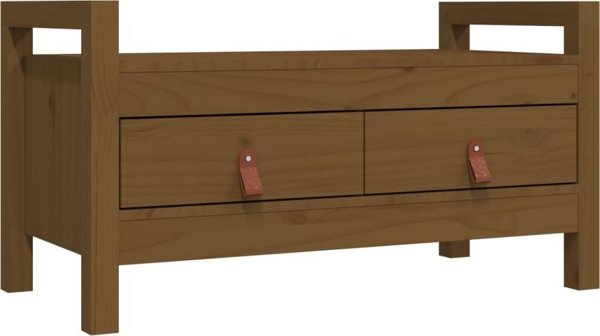vidaXL Πάγκος εισόδου μέλι καφέ 80x40x43 εκ. ξύλο πεύκου