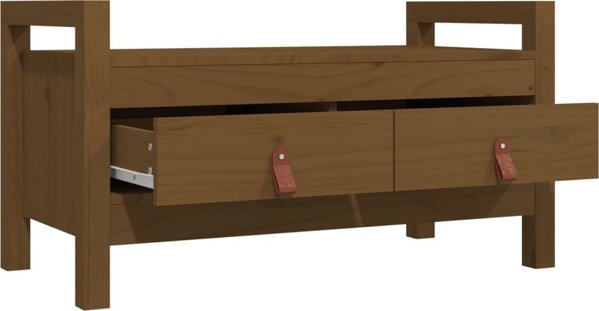 vidaXL Πάγκος εισόδου μέλι καφέ 80x40x43 εκ. ξύλο πεύκου