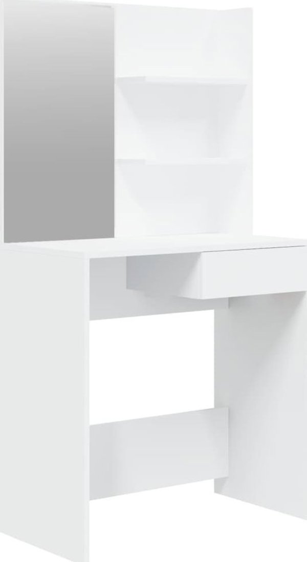 vidaXL Τουαλέτα με καθρέφτη, λευκή, 74,5x40x141 cm