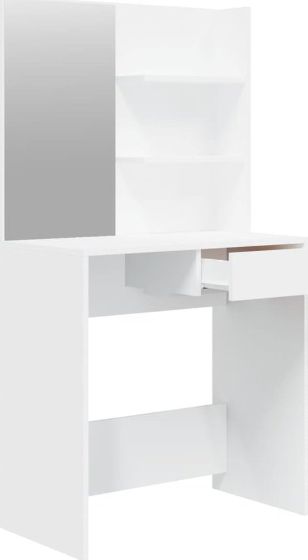 vidaXL Τουαλέτα με καθρέφτη, λευκή, 74,5x40x141 cm