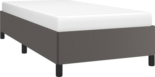 vidaXL Κά Frame κρεβατιού, γκρι, 100x200 εκ., με οικολογικό δέρμα