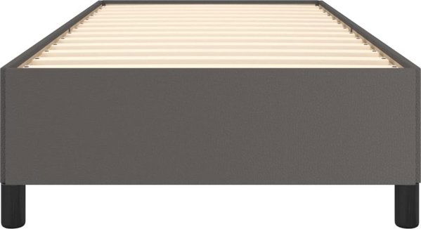 vidaXL Κά Frame κρεβατιού, γκρι, 100x200 εκ., με οικολογικό δέρμα