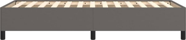 vidaXL Κά Frame κρεβατιού, γκρι, 100x200 εκ., με οικολογικό δέρμα