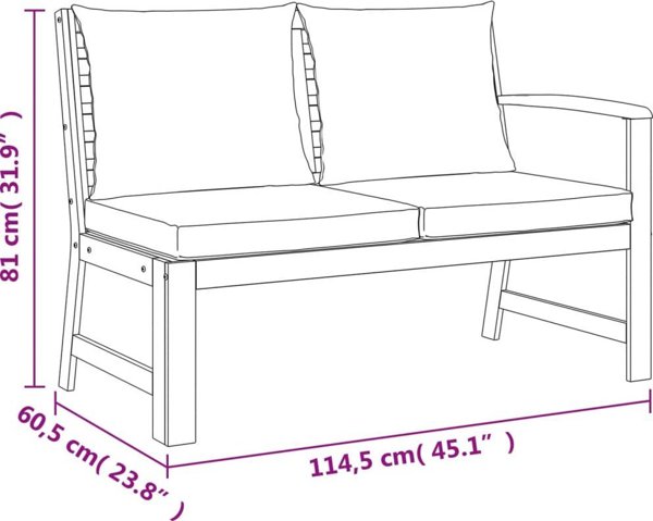 vidaXL vidaXL 4-cz. zestaw mebli ogrodowych z poduszkami, drewno akacjowe