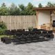 vidaXL 17-cz. zestaw mebli ogrodowych z poduszkami, czarny, rattan PE