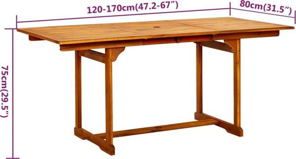 vidaXL Σετ 7 τεμαχίων κήπου από μασίφ ξύλο ακασίας