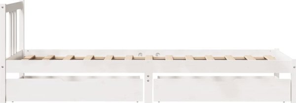vidaXL Rama κρεβατιού χωρίς στρώμα, λευκή, 90x200 εκ., μασιφ πεύκο