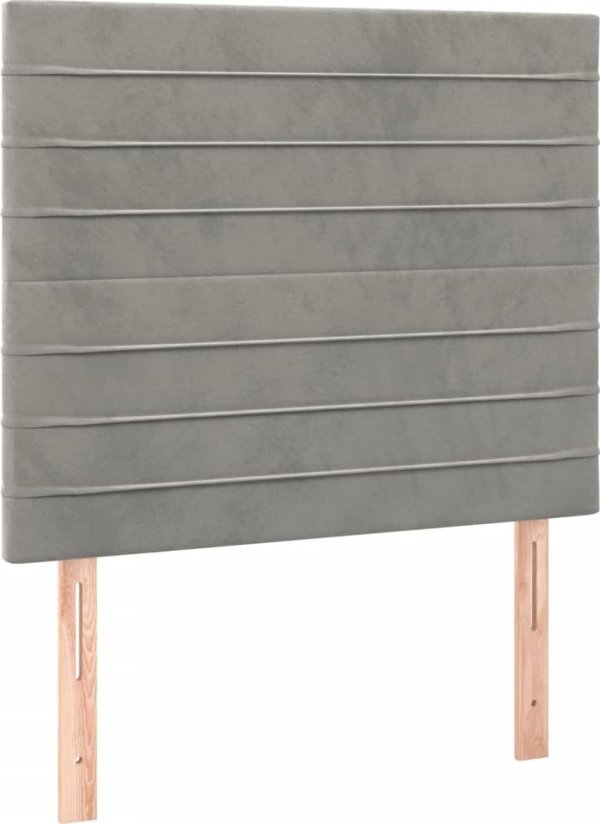 vidaXL Zaglohek do lotka me LED, ανοιχτογκρι, 90x5x118/128 cm, aksamit