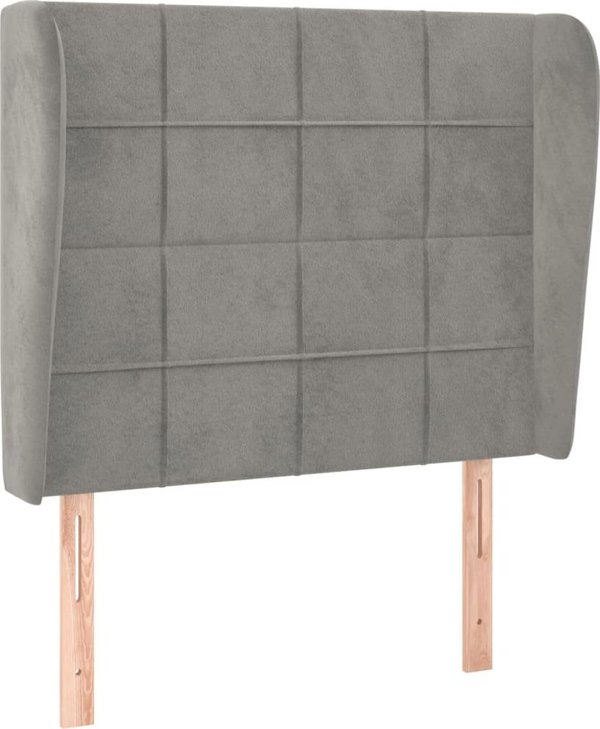 vidaXL Κεφαλάρι Uszak, ανοιχτόγκρι, 83x23x118/128 εκ., βελούδινο