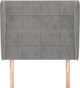 vidaXL Κεφαλάρι Uszak, ανοιχτόγκρι, 83x23x118/128 εκ., βελούδινο