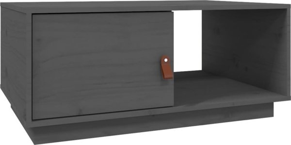 vidaXL vidaXL Stolik kawowy, szary, 80x50x35,5 cm, lite drewno sosnowe
