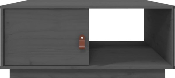 vidaXL vidaXL Stolik kawowy, szary, 80x50x35,5 cm, lite drewno sosnowe