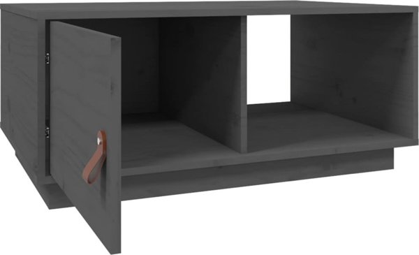 vidaXL vidaXL Stolik kawowy, szary, 80x50x35,5 cm, lite drewno sosnowe