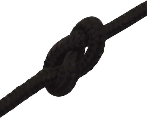 vidaXL vidaXL Linka robocza, czarna, 5 mm, 25 m, poliester