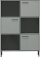 vidaXL Ράφι OSLO από μέταλλο και μασίφ ξύλο, γκρι, 90x35x128,5 cm