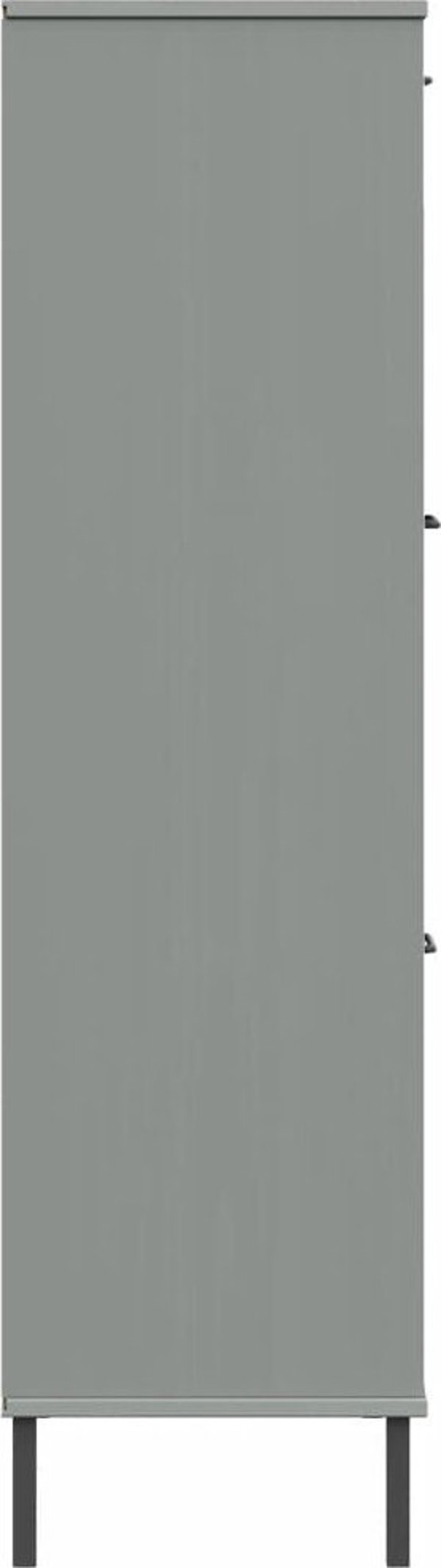 vidaXL Ράφι OSLO από μέταλλο και μασίφ ξύλο, γκρι, 90x35x128,5 cm