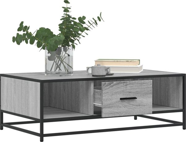 vidaXL Stolik kawowy, szary dab sonoma, 100x57x35 cm