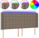 vidaXL Κεφαλάρι κρεβατιού με LED, taupe, 183x16x118/128 cm, ύφασμα
