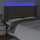 vidaXL Κεφαλάρι κρεβατιού με LED, taupe, 183x16x118/128 cm, ύφασμα
