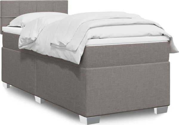 vidaXL Lozko kontynentalne z materacem taupe tkanina 80x200 cm