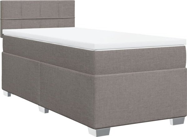 vidaXL Lozko kontynentalne z materacem taupe tkanina 80x200 cm