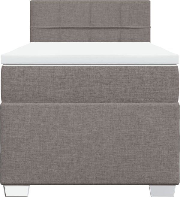 vidaXL Lozko kontynentalne z materacem taupe tkanina 80x200 cm