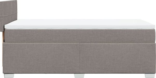 vidaXL Lozko kontynentalne z materacem taupe tkanina 80x200 cm