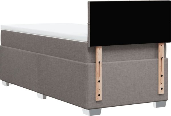 vidaXL Lozko kontynentalne z materacem taupe tkanina 80x200 cm