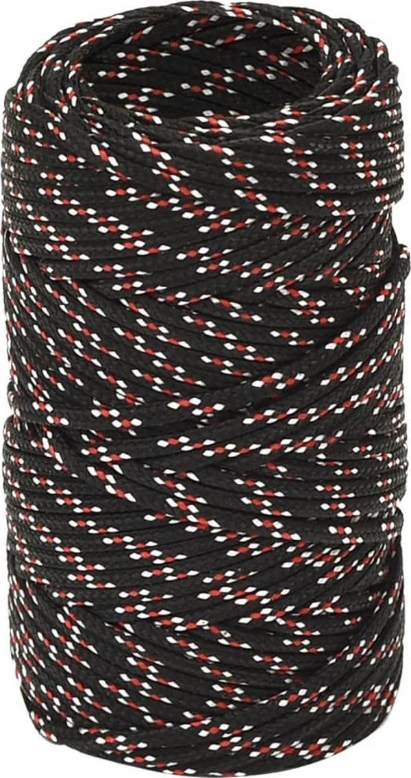 vidaXL ναυτικό σχοινί μαύρο, 2 mm, 25 m, πολυπροπυλένιο