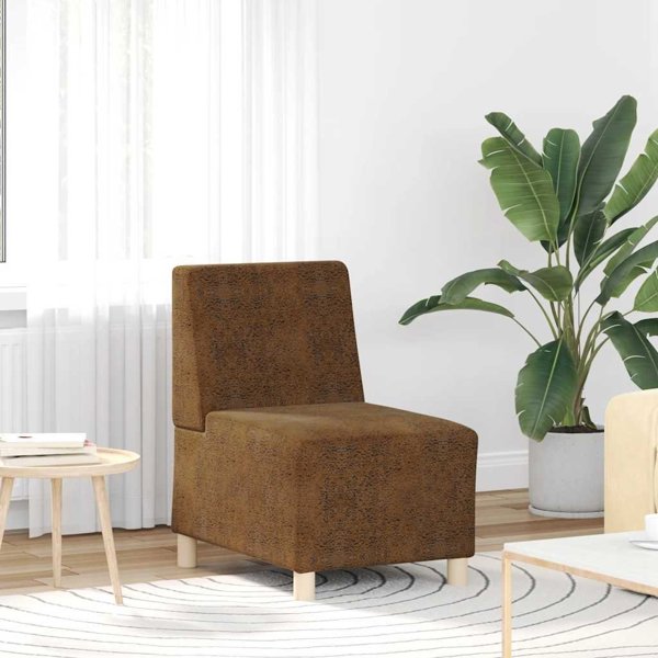 vidaXL Καναπές Μονόχρωμος Καφέ 55 cm Συνθετικό Δέρμα σουέτ