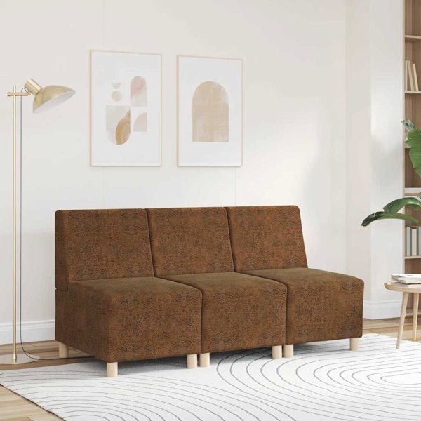 vidaXL Καναπές Μονόχρωμος Καφέ 55 cm Συνθετικό Δέρμα σουέτ