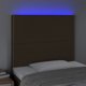 vidaXL Zaglowek do lozka z LED ciemnobrazowy 90x5x118/128 cm tkanina