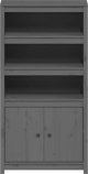 vidaXL Szafka, szara, 80x35x154 cm, lite drewno sosnowe