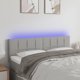 vidaXL Κεφαλάρι κρεβατιού με LED, ανοιχτό γκρι, 144x5x78/88 cm, ύφασμα