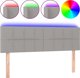 vidaXL Κεφαλάρι κρεβατιού με LED, ανοιχτό γκρι, 144x5x78/88 cm, ύφασμα