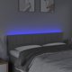 vidaXL Κεφαλάρι κρεβατιού με LED, ανοιχτό γκρι, 144x5x78/88 cm, ύφασμα