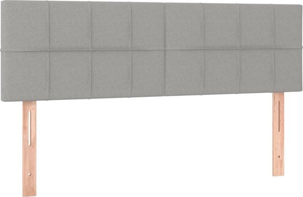 vidaXL Κεφαλάρι κρεβατιού με LED, ανοιχτό γκρι, 144x5x78/88 cm, ύφασμα