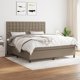 vidaxL Υπέρδιπλο κρεβάτι continental με στρώμα, ύφασμα taupe, 180x200 cm