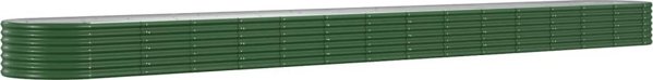 vidaXL vidaXL Donica ogrodowa, malowana proszkowo stal, 620x80x36 cm, zielona